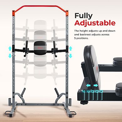 Sunny Health & Fitness Captain's Chair Attachment for Power Rack