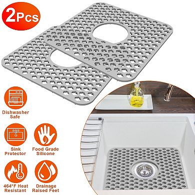 2-Piece Silicone Sink Mat with Drain Hole Non-Slip Dishwasher Safe Protector Do you want me to creat