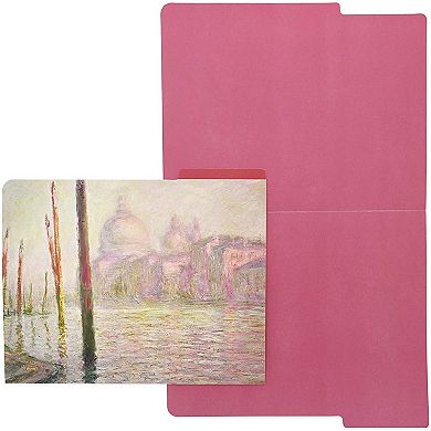 12pcs Claude Monet Decorative File Folders Letter Size 1/3 Cut Manilla Organizer