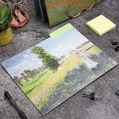 12pcs Claude Monet Decorative File Folders Letter Size 1/3 Cut Manilla Organizer