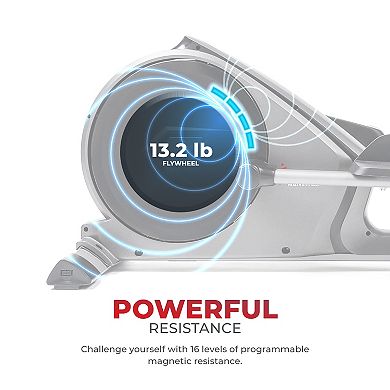 Sunny Health & Fitness Pre-Programmed Elliptical Trainer Machine Magnetic