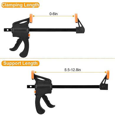 2Pcs Woodworking Bar F Clamps Quick Grip Ratchet Release for Carpentry & DIY Woodwork