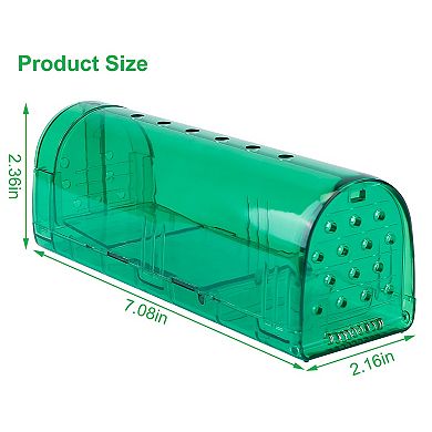 2Pcs Humane Mouse Trap Live Catch & Release Reusable Rodent Cage for Small Mice Hamsters