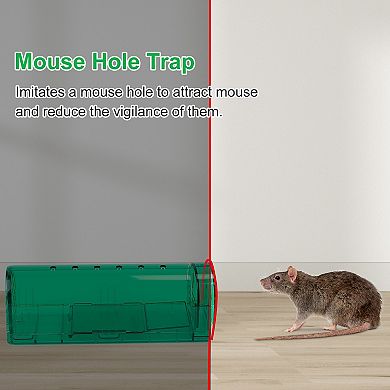 2Pcs Humane Mouse Trap Live Catch & Release Reusable Rodent Cage for Small Mice Hamsters