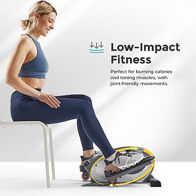Sunny Health & Fitness Smart Under Desk Mini Elliptical Exercise Trainer