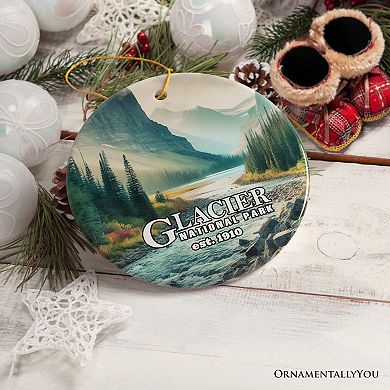 Glacier National Park Serene Nature Ornament, Traveler Christmas Gift and Montana Souvenir