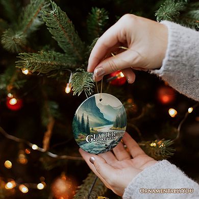 Glacier National Park Serene Nature Ornament, Traveler Christmas Gift and Montana Souvenir