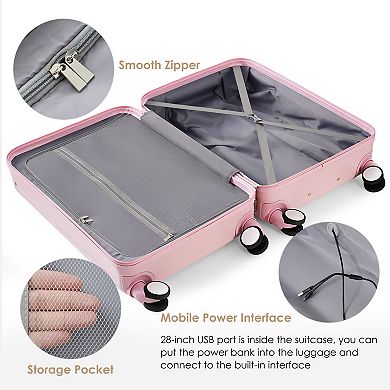 Merax Luggage Sets 3 Piece, Front Opening Design Airline Certified Carry On Luggage Set