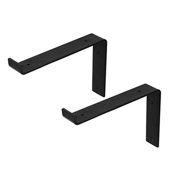 2-Pack Heavy Duty Wall Mounted Shelf Brackets L-Shaped Metal Rack Supports with Screws