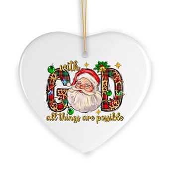 With God All Things are Possible Festive Christmas Ornament