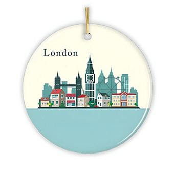 London Ornament, England Landmark Christmas Decoration, Circle Version