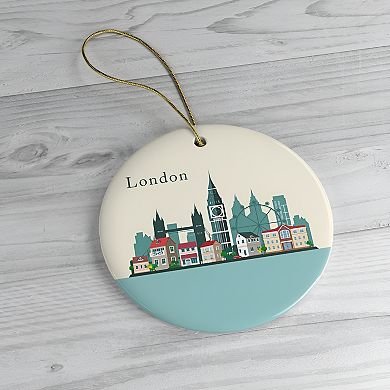 London Ornament, England Landmark Christmas Decoration, Circle Version