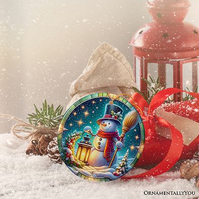 Winter Wanderer Snowman Ornament, Holiday Gift and Christmas Decor