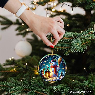 Winter Wanderer Snowman Ornament, Holiday Gift and Christmas Decor