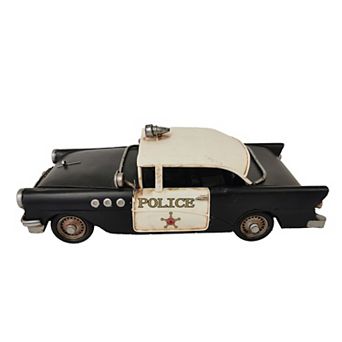 Police Car Metal Model 12.5 x 4.75 x 5.5 inches