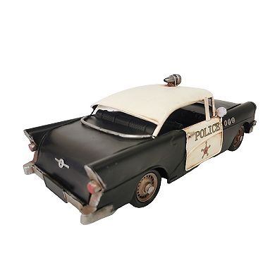 Police Car Metal Model 12.5 x 4.75 x 5.5 inches