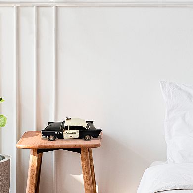 Police Car Metal Model 12.5 x 4.75 x 5.5 inches