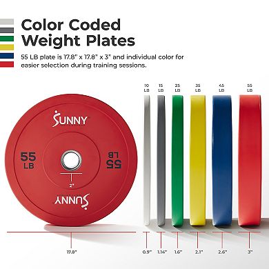 Sunny Health & Fitness Elite 2" Olympic Weight Plates 55 Lb. (single)