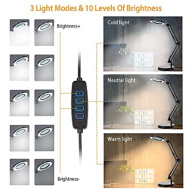 2-n-1 Led Magnifier Desk Lamp