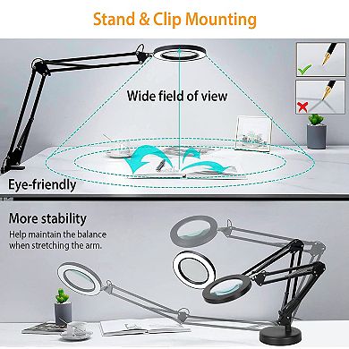 2-n-1 Led Magnifier Desk Lamp