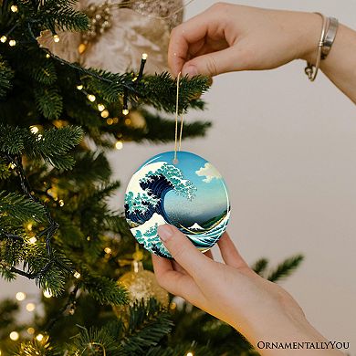 Hokusai The Great Wave off Kanagawa Ceramic Ornament, Famous Painting Souvenir And Decor