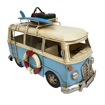 M Vw Blue Metal Bus Décor