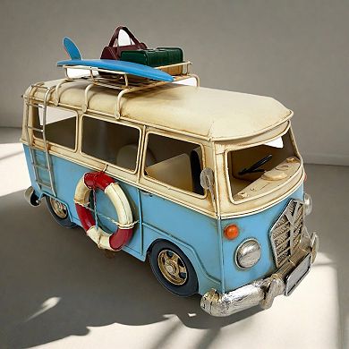 M Vw Blue Metal Bus Décor