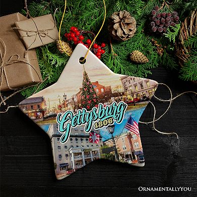 Charming Town of Gettysburg Ornament, Historical Vintage Pennsylvania Christmas Keepsake