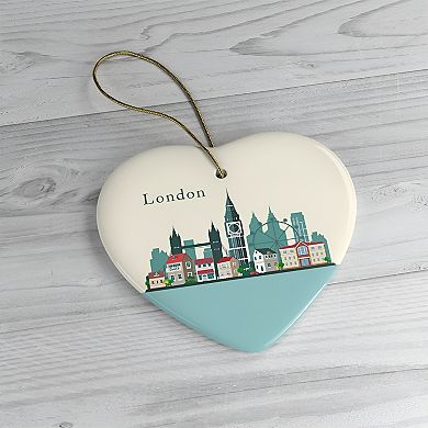 London Ornament, England Landmark Christmas Decoration, Heart Version