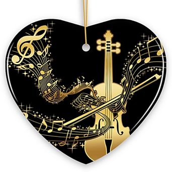 Golden Symphony of Violin Ornament, Serenade of Harmonious Melodies, Gift for Music Lovers