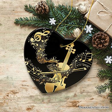 Golden Symphony of Violin Ornament, Serenade of Harmonious Melodies, Gift for Music Lovers