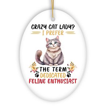 Crazy Cat Lady Ceramic Ornament, Cute and Funny Christmas Gift