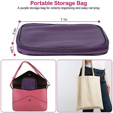 22Pcs Crochet Hook Set with Aluminum Handles, Multi-Color Knitting Needles 0.66.5mm w/ Case