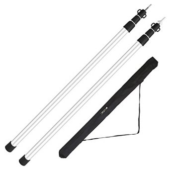 2 pc Telescoping Tarp Poles Portable Aluminum Awning Poles