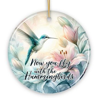 Ethereal Fly with the Hummingbirds Ornament, Remembrance Gift