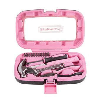 Stalwart 15 pc Household Hand Tool Set, Pink