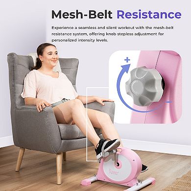 Sunny Health & Fitness Under Desk Smart Mini Pedal Exerciser, Dual Function Exercise