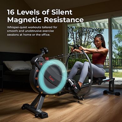 Sunny Health & Fitness Premium Smart Full Motion Magnetic Rowing Machine