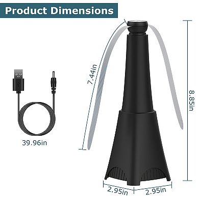 2-Pack Portable Fly Repellent Fans, Rechargeable Table Food Fans with Safe Blades & Hanging Hook