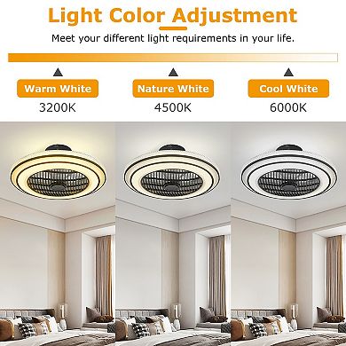 20.5in Ceiling Fan with Light 30W LED, 3 Speeds, Remote & APP Control, Timer Function