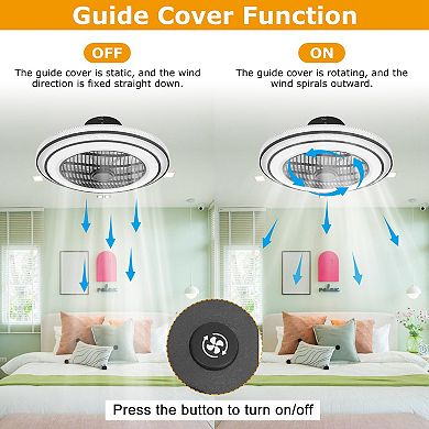 20.5in Ceiling Fan with Light 30W LED, 3 Speeds, Remote & APP Control, Timer Function
