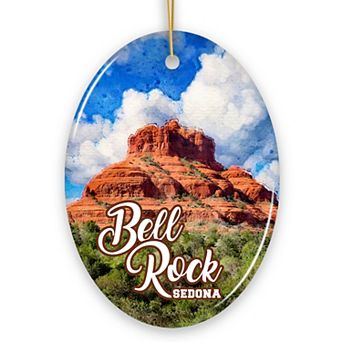 Bell Rock Sedona Ceramic Ornament, Arizona Landmark Souvenir Christmas Decoration for Hikers