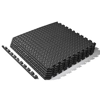 Sunny Health & Fitness ½ Inch Thick Puzzle Exercise Mat Black