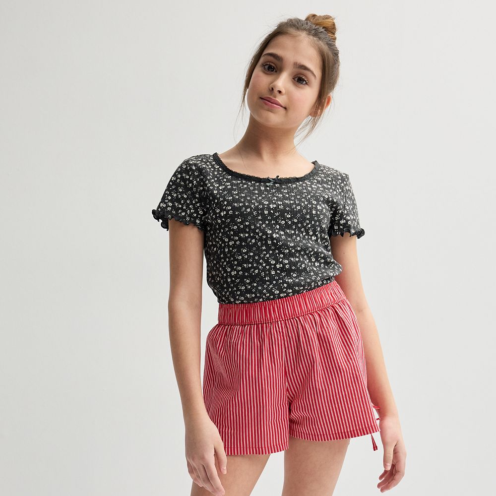 ★GLOWNY★WILD BUTTON SHORTS (STRAWBERRY BOW)★正規品/送料込 GLOWNY SS25 WILD BUTTON SHORTS / STRAWBERRY BOW - NUBIAN