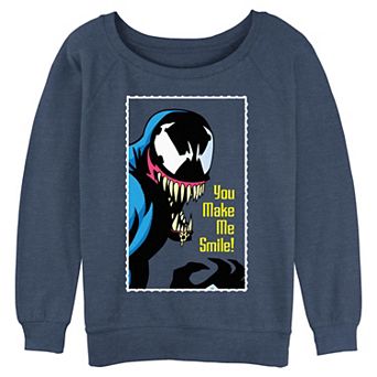 Juniors' Marvel Venom You Make Me Smile Graphic Pullover