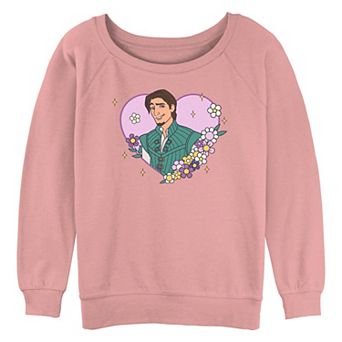 Disney's Tangled Flynn Rider Heart Portrait Juniors' Graphic Pullover