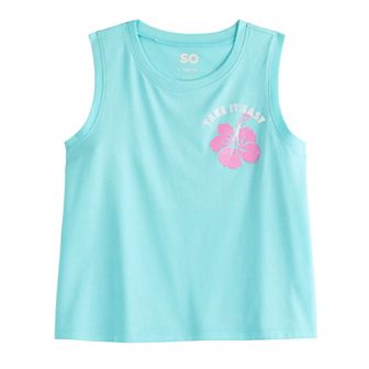 Girls 6-20 SO® Boxy Graphic Tank Top in Regular & Plus Size