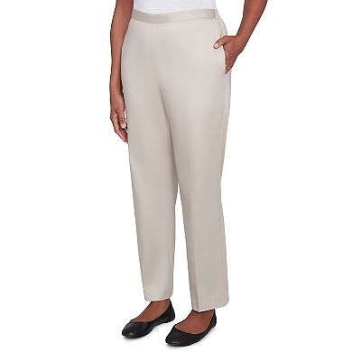 Women's Alfred Dunner Sateen Woven Medium Length Pull-On Pants