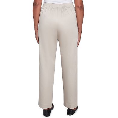 Women's Alfred Dunner Sateen Woven Medium Length Pull-On Pants