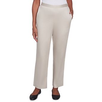 Women's Alfred Dunner Sateen Woven Medium Length Pull-On Pants